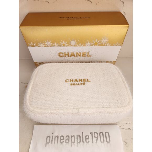 NIB Chanel Maximum Brilliance Christmas 2024 Lipgloss Trio Gift Set w Pouch - Picture 2 of 16